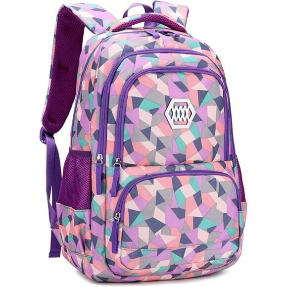 Geometric Kids Backpack School Bag Boys Girls Travel Laptop Bookbag Large main image 6